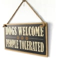 thumbnail image 2 of Perros dan la bienvenida a las personas toleradas, letrero de madera, placa decorativa de granja, tablero para colgar, una decoración bonita y vintage para el hogar, 2 of 5