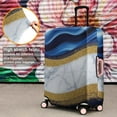 thumbnail image 4 of Blue Gold Wave Marble Pattern Luggage Cover Fashion Suitcase Cover Baggage Covers Fit 25-28 Inch Luggage (Go Travel), 4 of 5