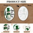 thumbnail image 3 of St Patricks Day Canvas Wall Art Snowman Hat Shamrocks Four Leaf Clover Oval Framed Canvas Prints Vintage Wall Hanging Decor for Home Decorations Irish Gifts for Women Kids 8.6"x11.4", 3 of 7
