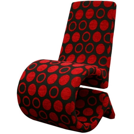 UPC 878445009694 product image for Forte Red and Black Patterned Fabric Accent Chair | upcitemdb.com