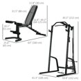 thumbnail image 2 of Soozier Multi-Functional Power Cage with Adjustable Bench & Cable System – Black Home Gym Strength Training Rack – 15-Level Squat Rack for Living Room & Garage, 2 of 7