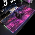 thumbnail image 2 of Alfombrilla de ratón para juegos con retroiluminación de ciudad de neón, alfombra de escritorio RGB, alfombrillas para jugador, alfombrilla de ratón LED, alfombrillas de goma antideslizantes para tecl, 2 of 5