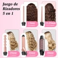 thumbnail image 3 of Varita Rizadora,5 en 1 Varita Rizadora Set,con Cepillo Rizador y 4 Varillas Rizadoras de Cerámica Intercambiables (0.5 a 1.25 pulgadas),Calentamiento Instantáneo,Rizador de Doble Voltaje, 3 of 5