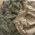 thumbnail image 3 of Bcfgryg Summer Men Pocket Elastic Waist Shorts Solid Color Casual Shorts Men’s Cargo Pants, 3 of 3