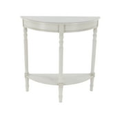 DecMode Cream Traditional Half Moon Shape Wood Console Table, 32"W x 32"H