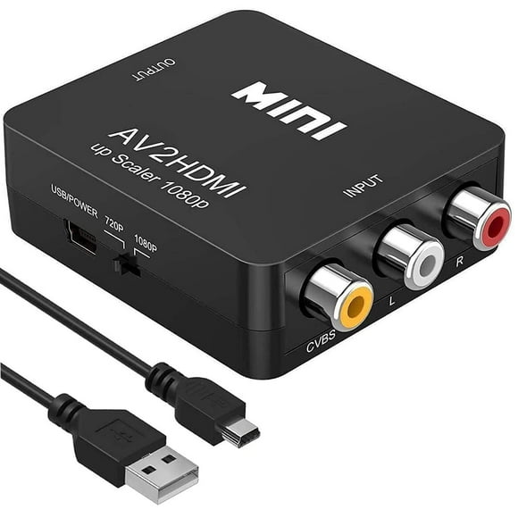 Uplayteck RCA a HDMI Convertidor de AV a HDMI - 1080P Mini RCA Composite CVBS Video Audio Converter