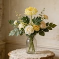 thumbnail image 5 of Artificial Chrysanthemum Flower Decor, Lifelike Fake Floral Arrangement for Garden and Indoor Display, Festive Home Ornament for Holiday and Celebration, Realistic Plastic Chrysanthemum, 18in, Yellow, 5 of 6