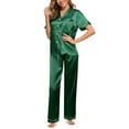 thumbnail image 6 of Summer Savings Clearance Women's Pajama Set, 2 Piece Lounge Outfits V Neck Y2K Sleep Set Fall Long Sleeve Long Pants With Pockets Pjs Set, 6 of 7