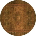 thumbnail image 1 of Ahgly Company Indoor Round Abstract Orange Modern Area Rugs, 6' Round, 1 of 4