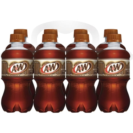 A&W Root Beer Soda Pop, 12 fl oz, 8 Pack Bottles