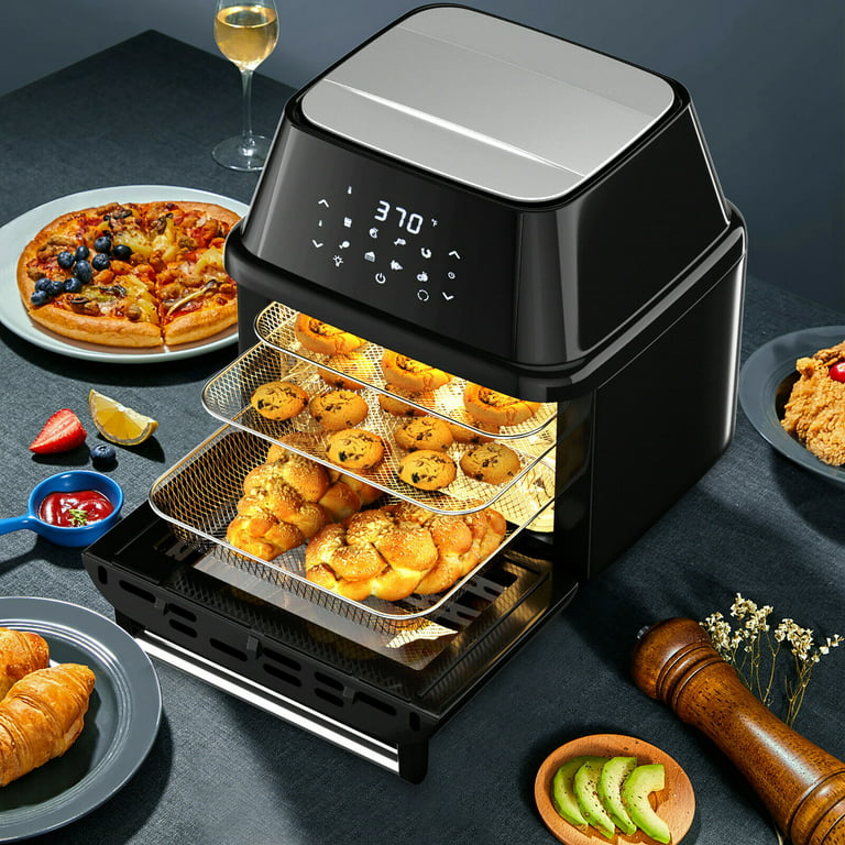 19 qt Multi-functional Air Fryer Oven 1800W Dehydrator Rotisserie-Black
