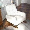 thumbnail image 2 of Delgado Fauteuils Berçants Modernes à Dossier Fixe en Tissu Beige et Lin pour Intérieur de Chambre de Bébé, 2 of 5