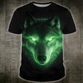 thumbnail image 2 of Wxolcjlv Men's Glowing Wolf Print Short Sleeve T Shirt Crew Neck Regular Fit Daily Wear Pullover Tee, 2 of 4