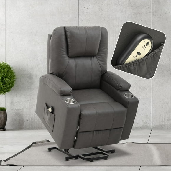 Sillón Reclinable Phoenix Elevador, Masajeador Y Calefacción Gris AVANTI Phoenix