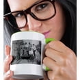 thumbnail image 2 of 3drose, Ive Been Workin on the Railroad Grayscale, 15oz Two-tone Green Mug, 2 of 6