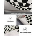 thumbnail image 5 of Black and White Checkered Entryway Runner Rug 2x4ft,Modern Irregular Geometric Washable Woven Living Room Hallway Bedroom Kitchen Carpet with Tassels,Indoor Outdoor Throw Door Mat for Entryway, 5 of 5