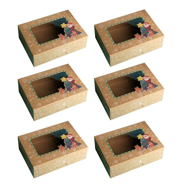 1/6/12pc Caja de bocadillos para hornear de Navidad Caja de papel de embalaje Caja de regalo de embalaje de pastel de Navidad Wmkox8yii gf8795