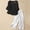 Black, variant on HAIJIE womens linen set two Piece Easter Sets for Women Summer Spring Lou-nge Sets Travel Vacation Outfits Cap Sleeve Side Slit Wide Leg Pants (Navy,XL)