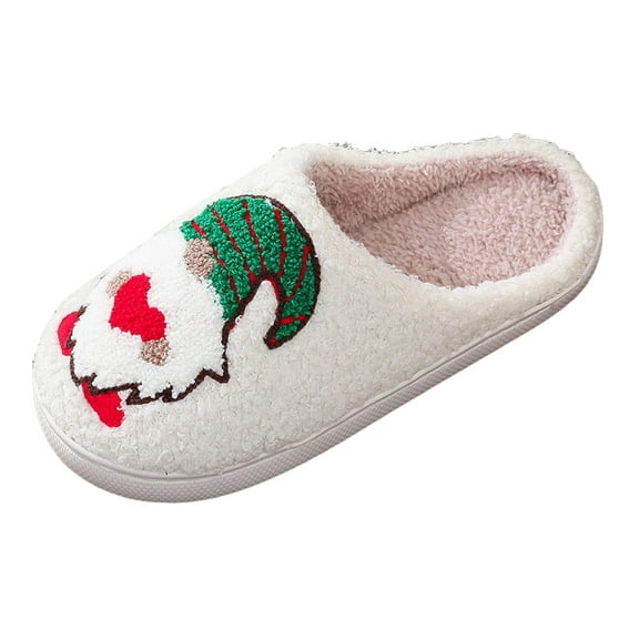 Chrsitmas House Slippers for Women Men Soft Fuzzy Slip on Winter Warm Plush Cute Bedroom Shoes for Xmas Holiday Indoor Outdoor