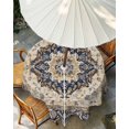 thumbnail image 3 of Outdoor Tablecloth with Umbrella Hole, Vintage Boho Spillproof Waterproof Outdoor Table Cover, Rustic Southwestern Geometric Ethnic Patio Tablecloths for Party/Garden/Picnic, Round 54 inch, 3 of 9