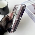 thumbnail image 3 of for iPhone Case,Luxury ElectroPlated Crystal Diamend Rhinestone Glitter Frame Mirror Shockproof Phone Case (Silver,iPhone 15), 3 of 6
