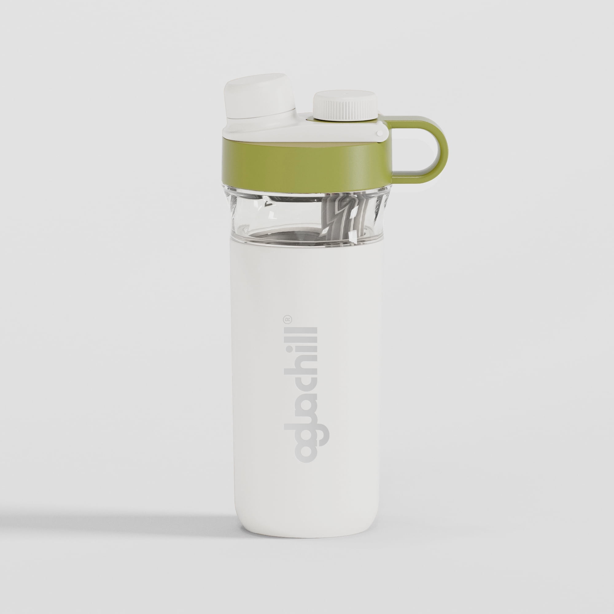 Aguachill 26oz Leak Proof Triple Insulated Stainless Steel Shaker Bottle, Ceramic Interior Coating, Built In Agitator For Sports and Fitness, Clear Tritan Window, Loop Carry Handle