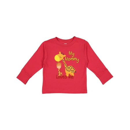 

Inktastic My Mommy Loves Me Giraffe Gift Toddler Boy or Toddler Girl Long Sleeve T-Shirt