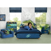 Delta Children Dinosaur Upholstered Twin Bed, Blue