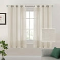 thumbnail image 2 of 2 Curtains Linen Sheer Curtains 63 Inch Length Semi Sheer Curtains Silver Linen Curtain Panels for Living Room/Bedroom Light Filtering Curtains 2 Panels, 2 of 9