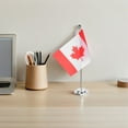 thumbnail image 4 of Raindrops Mini Canada National Flag Miniature Desk Flag For Office Table Decoration Desktop Canada National Day Decoration Small Polyester Banner, 4 of 8