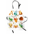 thumbnail image 1 of Caterpillar Apron, Colorful Cartoonish Animals Butterfly Spider Ladybug and Grasshopper Design, Unisex Kitchen Bib with Adjustable Neck for Cooking Gardening, Adult Size, Multicolor, by Ambesonne, 1 of 4