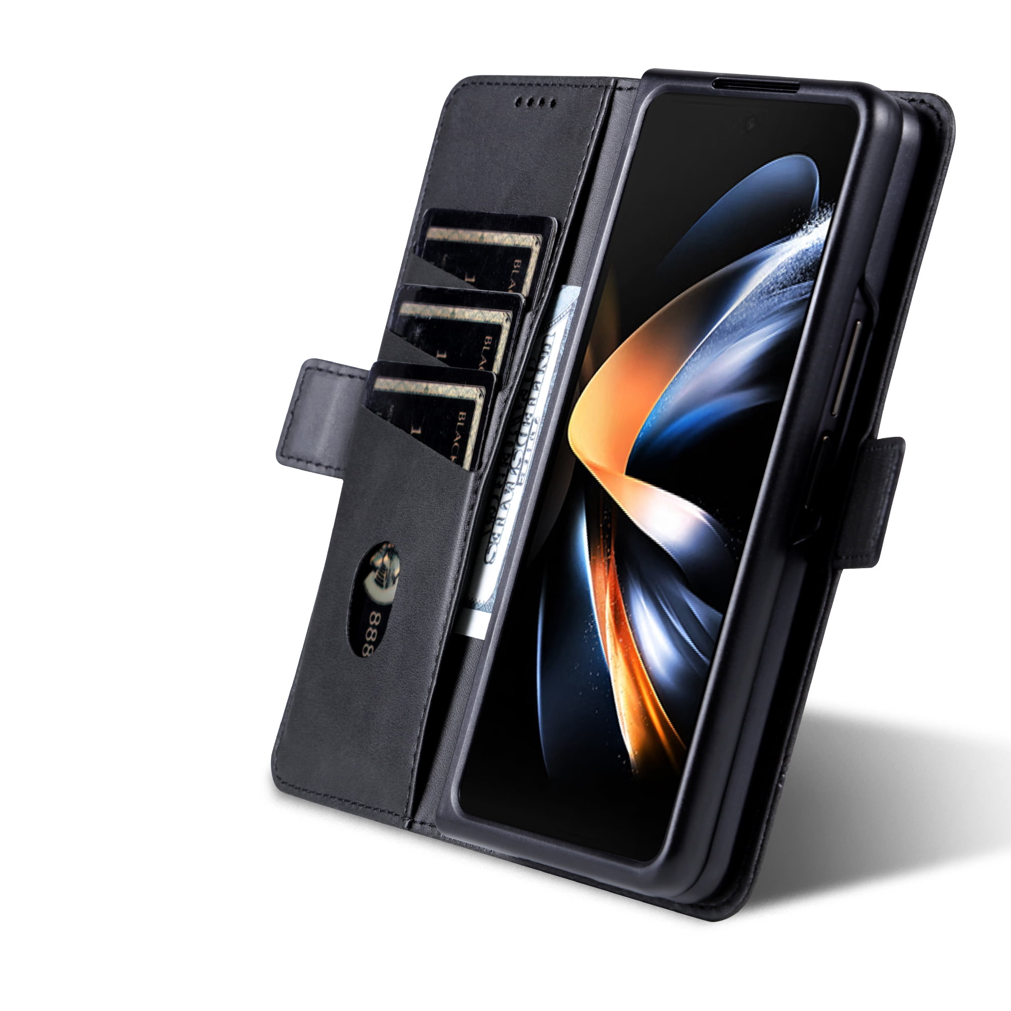 for Samsung Galaxy Z Fold 6 Case, Shockproof PU Leather Magnetic Full Body Stand Flip Wallet Case Cover with Card Holder Phone Case