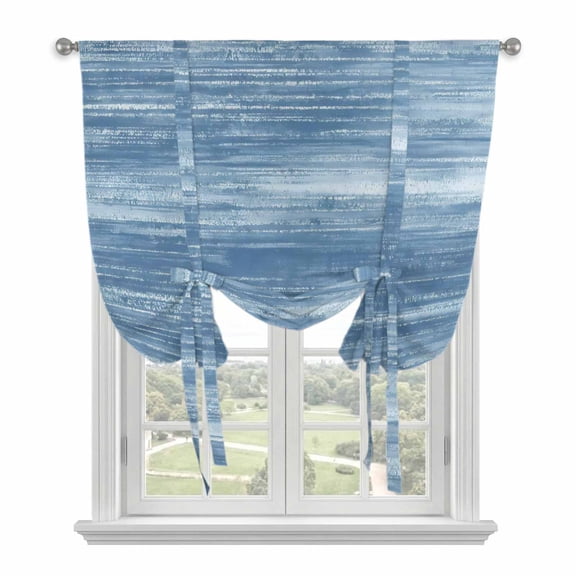 Blue Balloon Curtains 63 Inch Length for Living Room/Bedroom, Vintage Modern Abstract Art Ombre Rod Pocket Privacy Door Curtains Decorative Tie Up Shade for Window 52"x63"