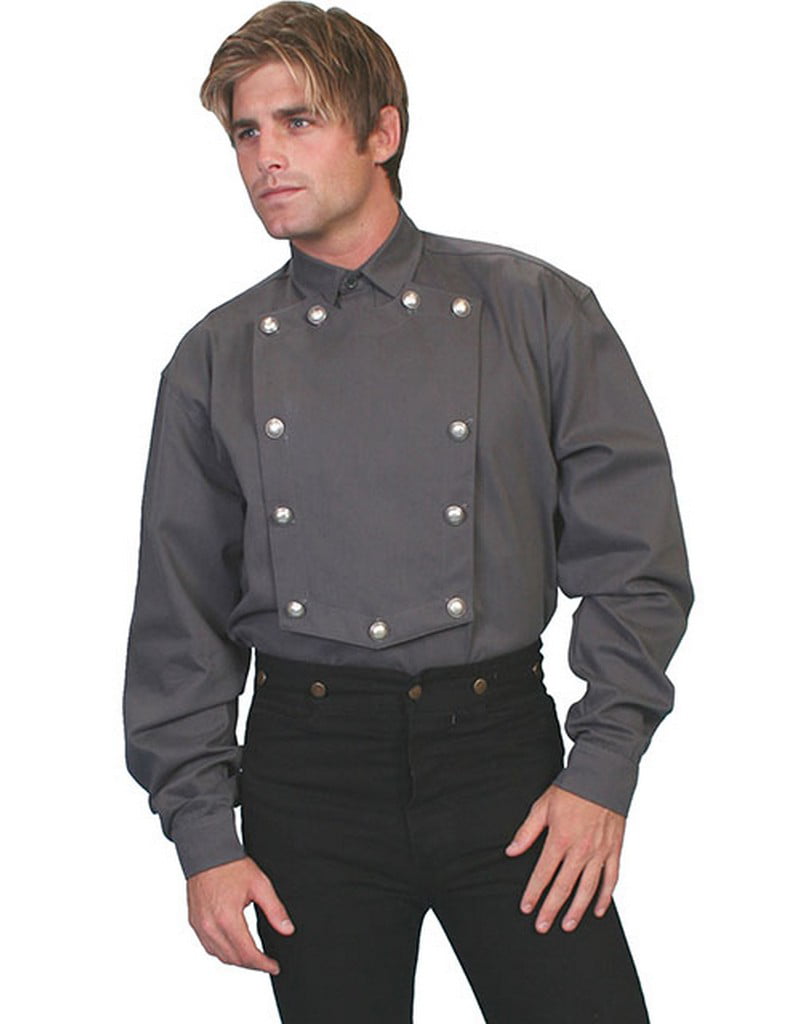 Scully - Scully Western Shirt Mens Bib Twill Cotton Long Sleeve 538720 ...