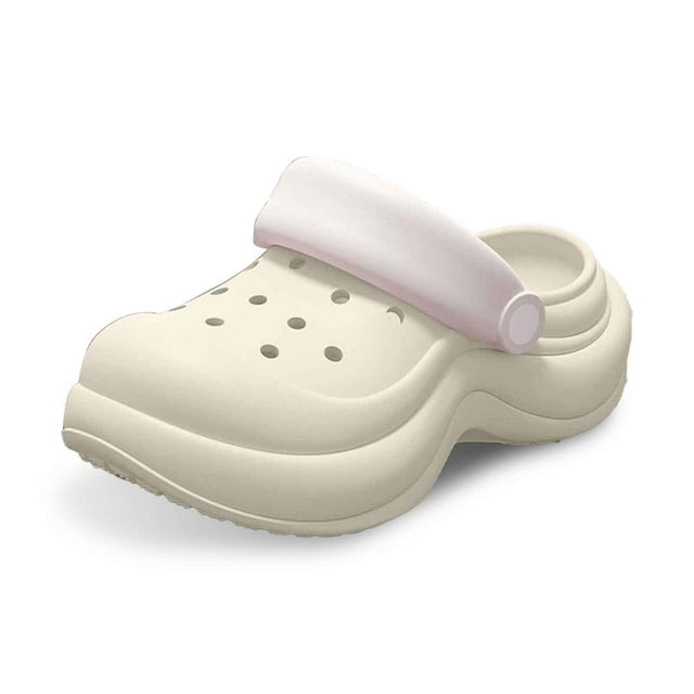 MIASHUI Sabots de Jardin pour Femmes Légers à Enfiler Sandale Boucle Réglable, Blanc, 7.5