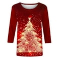 thumbnail image 5 of GA WEIHUA Online Deals,Women'S 3/4 Sleeve Christmas Shirts Sparkle Sequin Xmas Tree Vintage Graphic Tee Shirt Casual Vacation Tops women's blouses(Black,Medium), 5 of 5