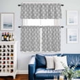 thumbnail image 2 of Gray White Dandelion Kitchen Curtains Sets for Windows 24 Inch Length, Farmhouse Botanical Blossom Rod Pocket Window Treatments Tier Curtains and Valances Set for Bedroom/Bathroom, 2 of 8