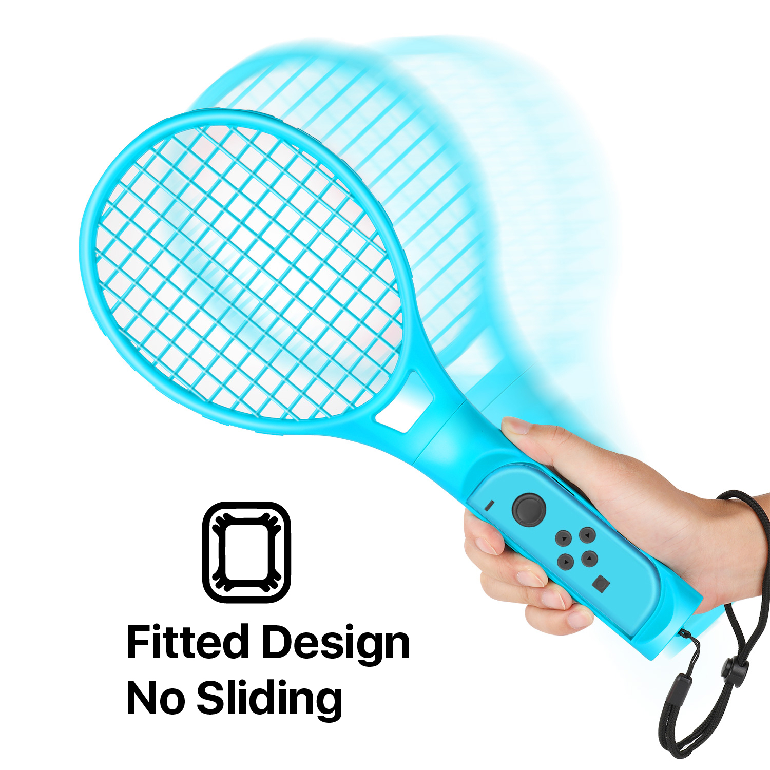 Tennis Racket for Nintendo Switch Joy-Con Controller with Wrist Strap, Joy-Con Racket Accessories Twin Pack for Nintendo Switch Game Mario Tennis Aces Blue and Red