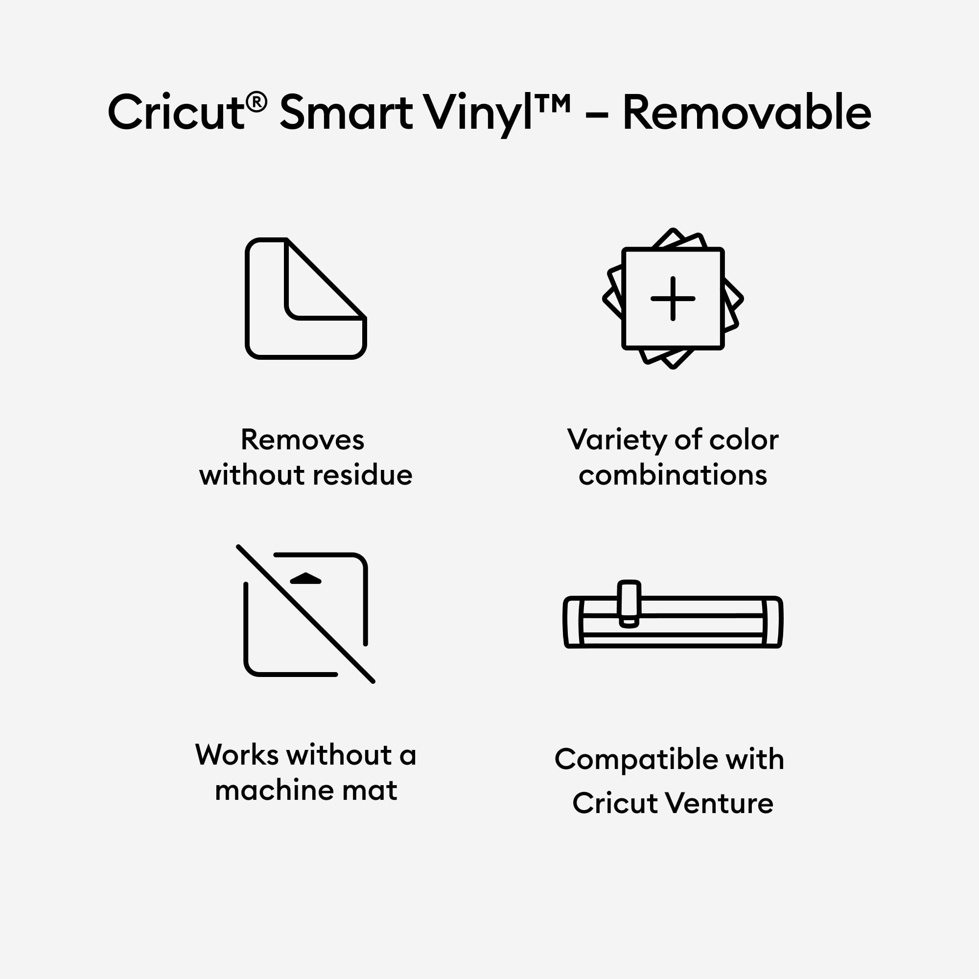 Cricut Venture Smart Vinyl Removable (25 in x 5 ft), 25" x 60"