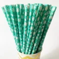 thumbnail image 3 of 25 pajitas de papel navideñas con forma de copo de nieve, decoraciones navideñas para el hogar, fiesta de Navidad y Año Nuevo 2023, 3 of 5