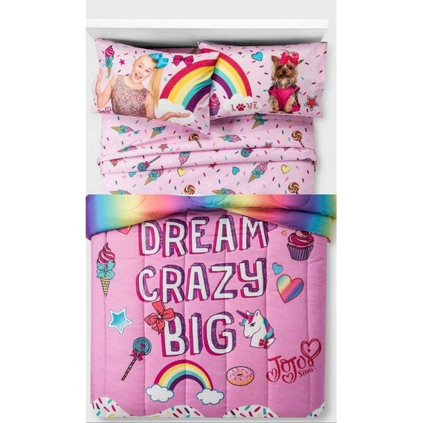 jojo siwa full comforter and 4 piece full sheet set with 2