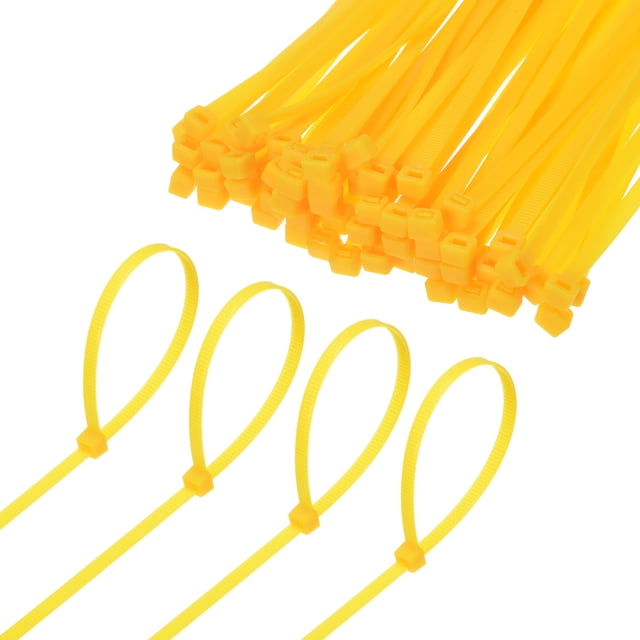 Uxcell 100-Pack Bridas de Nylon de 12 Pulgadas 49 Lbs Bridas de Cable de Auto-Bloqueo para Interior Exterior Oficina en Casa Amarillo