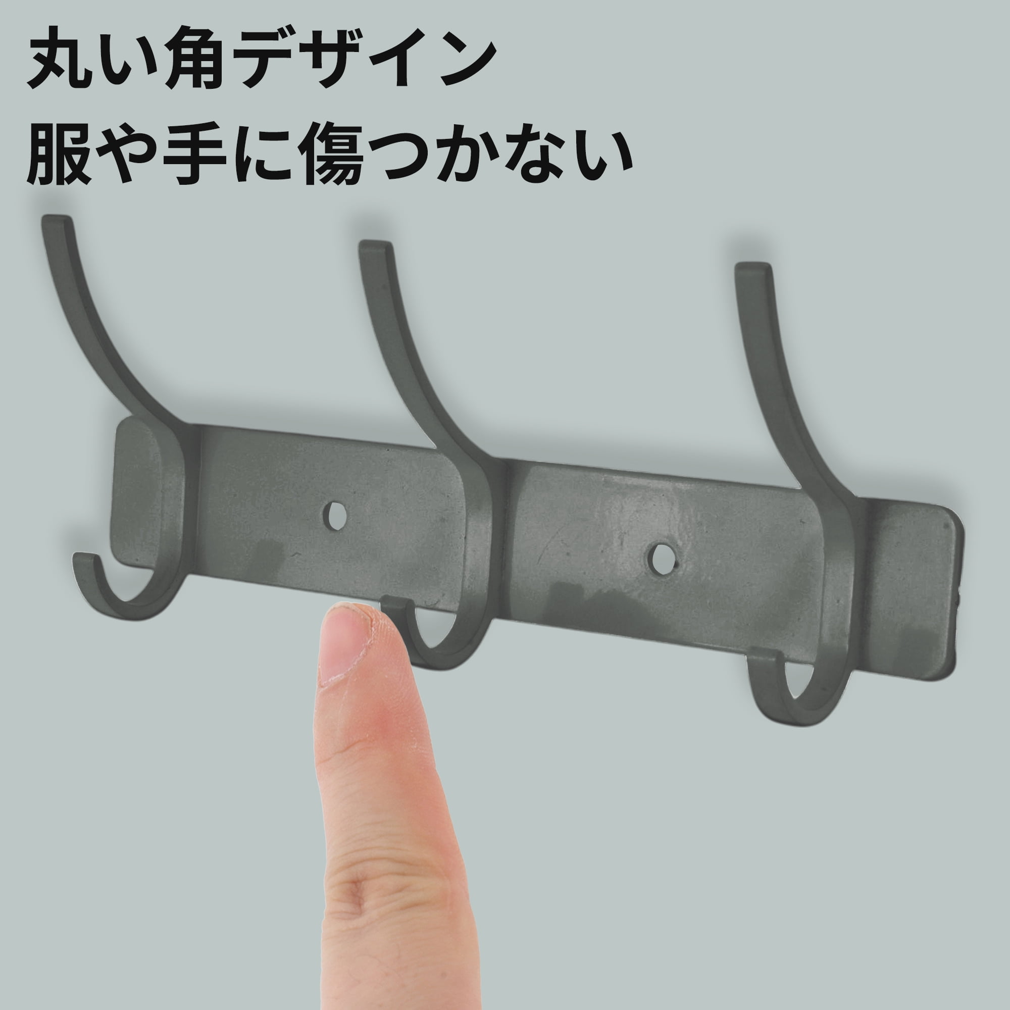 Unique Bargains Coat Rack Wall Mount Hook Gray 6.9x1.2x6
