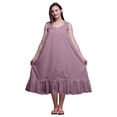 thumbnail image 1 of Bimba Nuisettes en Coton Mauve Abstraites Imprimées pour Femmes Robe Sans Manches Tenue de Nuit Robe Maxi Petite, 1 of 6