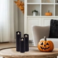 thumbnail image 2 of LumaBase Battery-Operated LED Wax Candles with 3D-Wick Flame, Black - Set of 3, 2 of 7