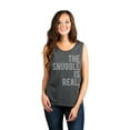 thumbnail image 2 of Thread Tank The Snuggle Is Real Women's Sleeveless Muscle Tank Top Charcoal Large, 2 of 4