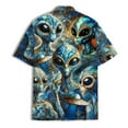 thumbnail image 4 of Magic Golden Art Alien Hawaiian Shirt For Men Vintage Aliens Mens Hawaiian Shirts Short Sleeve Button Down Shirt Men, 4 of 7