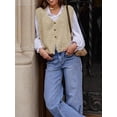 thumbnail image 4 of Gupgi Knit Tank Tops for Women Button Front V-Neck Basic Tops Casual Solid Color Sleeveless Sweater Vest, 4 of 6