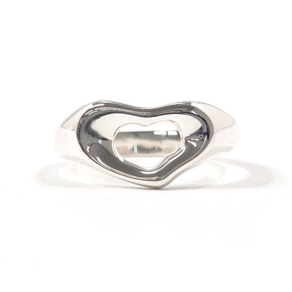 Pre-Owned TIFFANY&Co. Tiffany Open Heart Elsa Peretti Ring, Sterling Silver 925, Size 11,...