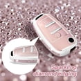 thumbnail image 5 of Key Fob Cover Compatible with Audi A3 A5 A5L A6 A6L Q6L Q6 RSQ6 RS6 SQ6 S6 E-tron 2025-2026 Crystal Diamond Keychain Case Holder Protector,Type-A-flip-pink, 5 of 7